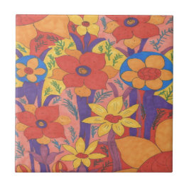 Bold Bohemen Oranje Garden Print Tegeltje