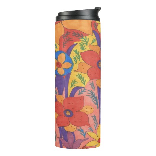 Bold Bohemen Oranje Garden Print Thermosbeker (Gedraaid links)