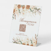 Bold Bohemian Calla Lilies Honeymoon Fund Sign Reclamebord Met Voetstuk (Voorkant)