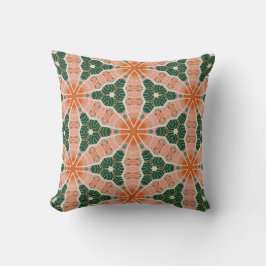 Bold Bohemian Coral Orange Green Geometric  Kussen
