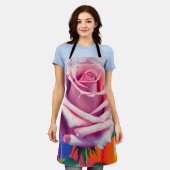 Bold Bohemian Pink Rose Artsy Persoonlijk Schort (Gedragen)