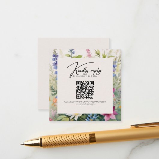 Bold Bohemian Wildflower Uniek Informatiekaartje (Voorkant / Achterkant in situ)