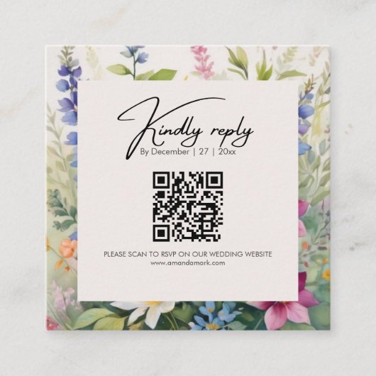 Bold Bohemian Wildflower Uniek Informatiekaartje (Voorkant)