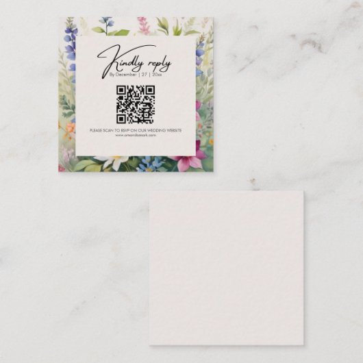 Bold Bohemian Wildflower Uniek Informatiekaartje (Voorkant / Achterkant)