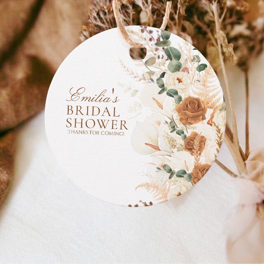 Bold Boho Calla Lilies Floral Round Bedankjes Labels