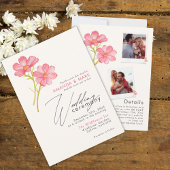 Bold Boho Chic Wildflower Rustieke Bloemen Huwelij Kaart