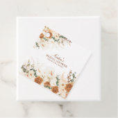 Bold Boho Ivory Calla Lilies Square Bedankjes Labels (In situ)