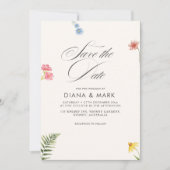 Bold Boho Pink Chic Wildflower Bewaar de datum Kaart (Voorkant)