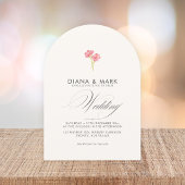 Bold Boho Roze Trendy Wildflower Boog Huwelijk Kaart