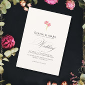 Bold Boho Roze Trendy Wildflower Unieke bruiloft Kaart