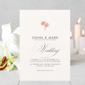 Bold Boho Roze Trendy Wildflower Unieke bruiloft Kaart