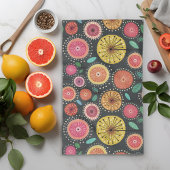 Bold boho Scandi volksbloem patroon Theedoek