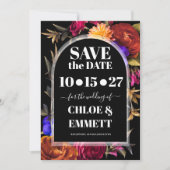 Bold Boho Trendy Autumn Floral Save The Date (Voorkant)