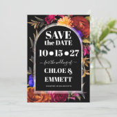 Bold Boho Trendy Autumn Floral Save The Date (Staand voorkant)