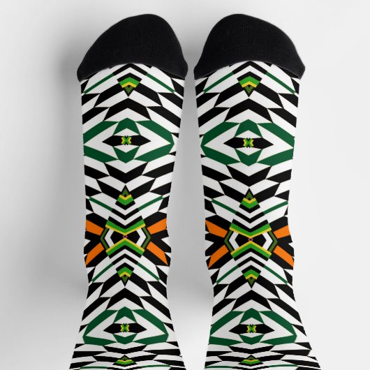 Bold Boho Tribal Look Crew Socks Sokken (Top)
