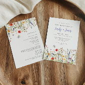 Bold Boho Wildflower All in One Wedding Kaart