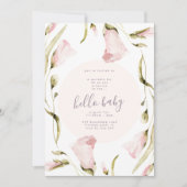 Bold Boho Wildflower Garden Hallo Baby shower Kaart (Voorkant)