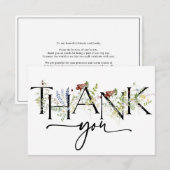 Bold Boho Wildflower Waterverf Hartelijk dank Bedankkaart (Voorkant / Achterkant)