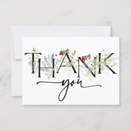 Bold Boho Wildflower Waterverf Hartelijk dank Bedankkaart