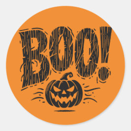 Bold Boo Pompoen Halloween Sticker