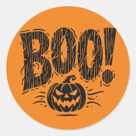 Bold Boo Pompoen Halloween Sticker (Voorkant)