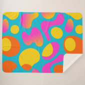 Bold Boogie – Abstract Retro Pop Blanket   Sherpa Deken (Voorkant (horizontaal))