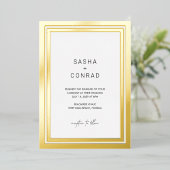 Bold Border Moderne bruiloft Folie Uitnodiging (Staand Voorkant)