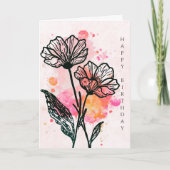 Bold Botanical Birthday Card Kaart (Voorkant)