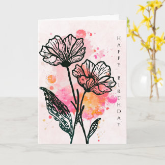 Bold Botanical Birthday Card Kaart