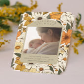 Bold Botanical Herfst 2 Fotogeboorteaankondiging Kaart