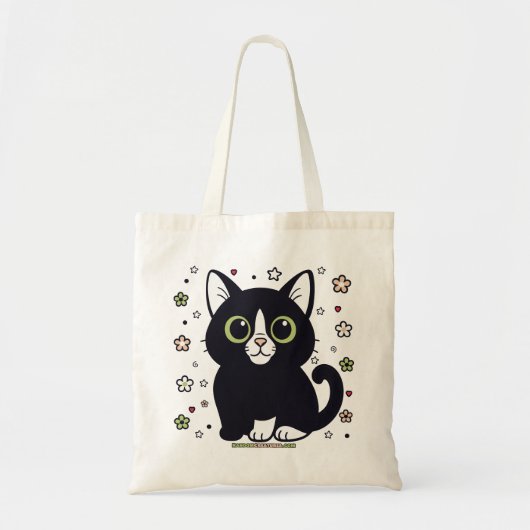 Bold Boxer Floral Cat Tote Bag (Voorkant)