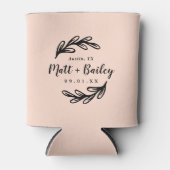 Bold Branch Wedding Monogram | Blush Blikjeskoeler (Voorkant)