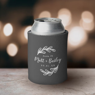 Bold Branch Wedding Monogram Koolstof Blikjeskoeler