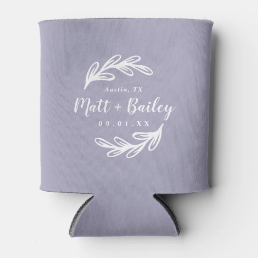 Bold Branch Wedding Monogram | LILA Blikjeskoeler (Voorkant)