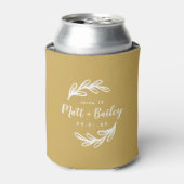 Bold Branch Wedding Monogram | Mustard Yellow Blikjeskoeler (Blikje Voorkant)