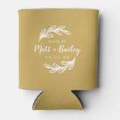 Bold Branch Wedding Monogram | Mustard Yellow Blikjeskoeler (Voorkant)