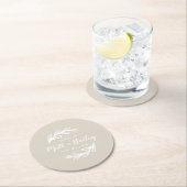 Bold Branch Wedding Monogram Rondpapier Onderzette Ronde Kartonnen Onderzetter (Insitu)