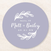Bold Branch Wedding Monogram Rondpapier Onderzette Ronde Kartonnen Onderzetter (Voorkant)