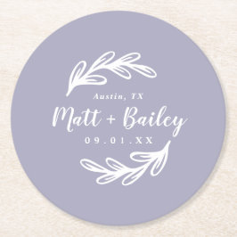Bold Branch Wedding Monogram Rondpapier Onderzette Ronde Kartonnen Onderzetter