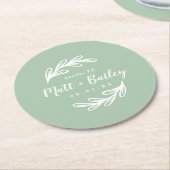 Bold Branch Wedding Monogram Rondpapier Onderzette Ronde Kartonnen Onderzetter (Gebogen)