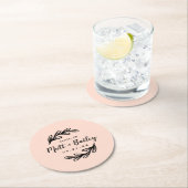 Bold Branch Wedding Monogram Rondpapier Onderzette Ronde Kartonnen Onderzetter (Insitu)