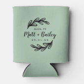 Bold Branch Wedding Monogram | Sage Blikjeskoeler (Voorkant)