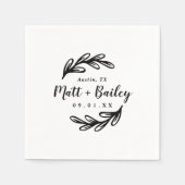 Bold Branch Wedding Monogram Servet (Voorkant)