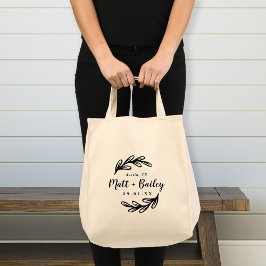 Bold Branch Wedding Monogram Tote Bag