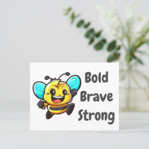 Bold Brave Sterke Bee Feestdagenkaart