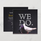 Bold Bride & Groom Vogels die we uitnodigen Kaart (Voorkant / Achterkant)