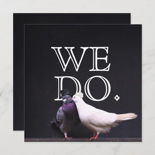 Bold Bride & Groom Vogels die we uitnodigen Kaart (Voorkant / Achterkant)