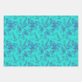 Bold & Bright Blue en Navy Wildflower Inpakpapier Vel (Voorkant 2)