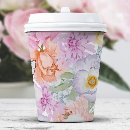 Bold Bright Floral Papieren Bekers