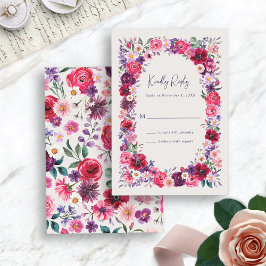Bold Bright Floral RSVP Kaartje